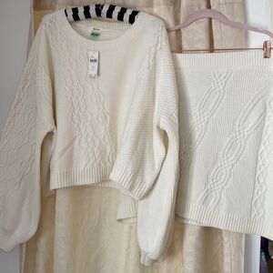 Anthropologie Two piece 2X Maeve suit. Crop sweater and mini. NWT